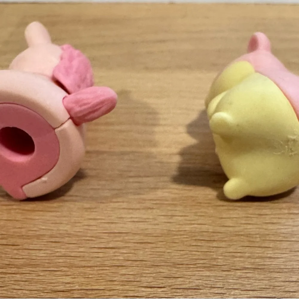 3 TY Beanie Erasers Mystic, Fluffball & Seamore - Iwaco Japanese Puzzle Erasers